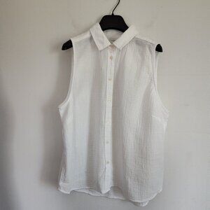 Ladies SZ XXL J Crew Factory White  Sleeveless Blouse